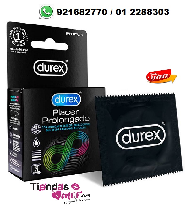 PRESERVATIVOS DUREX PLACER PROLONGADO - CAJA 3 UN LIMA